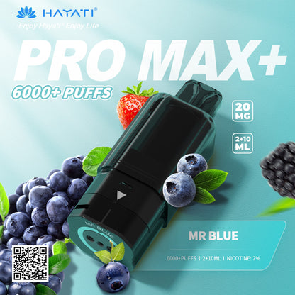 Hayati Pro Max Plus 6000 Rechargeable Replacement Pods (5-Pack)