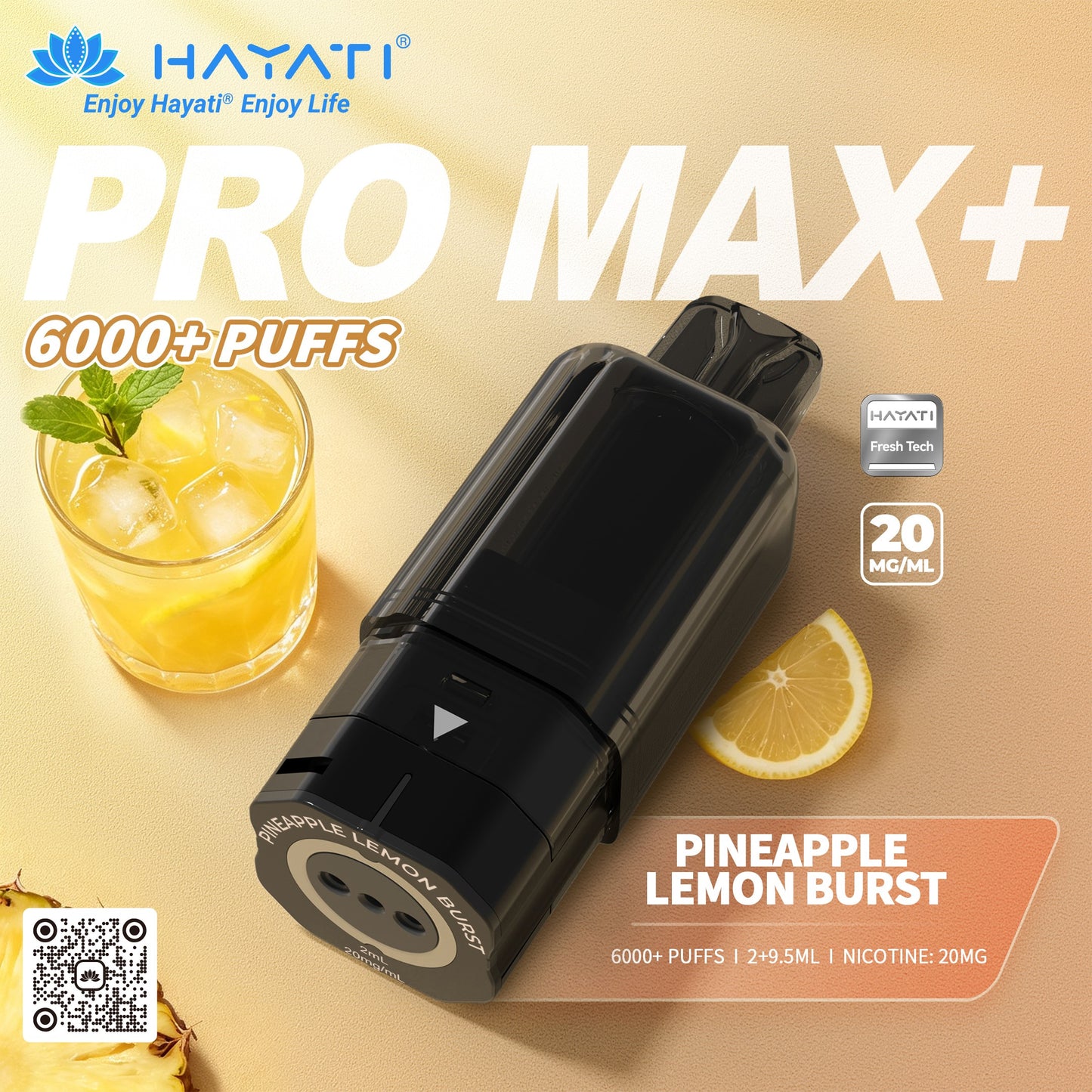 Hayati Pro Max Plus 6000 Rechargeable Replacement Pods (5-Pack)