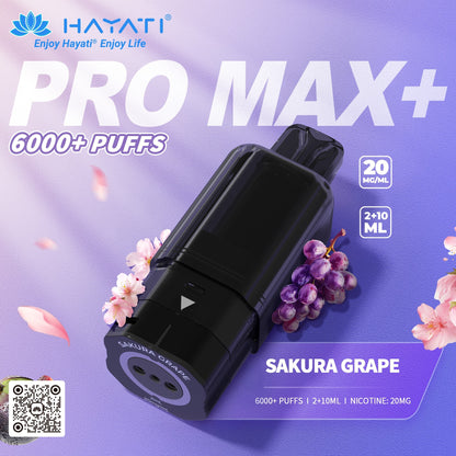 Hayati Pro Max Plus 6000 Rechargeable Replacement Pods (5-Pack)