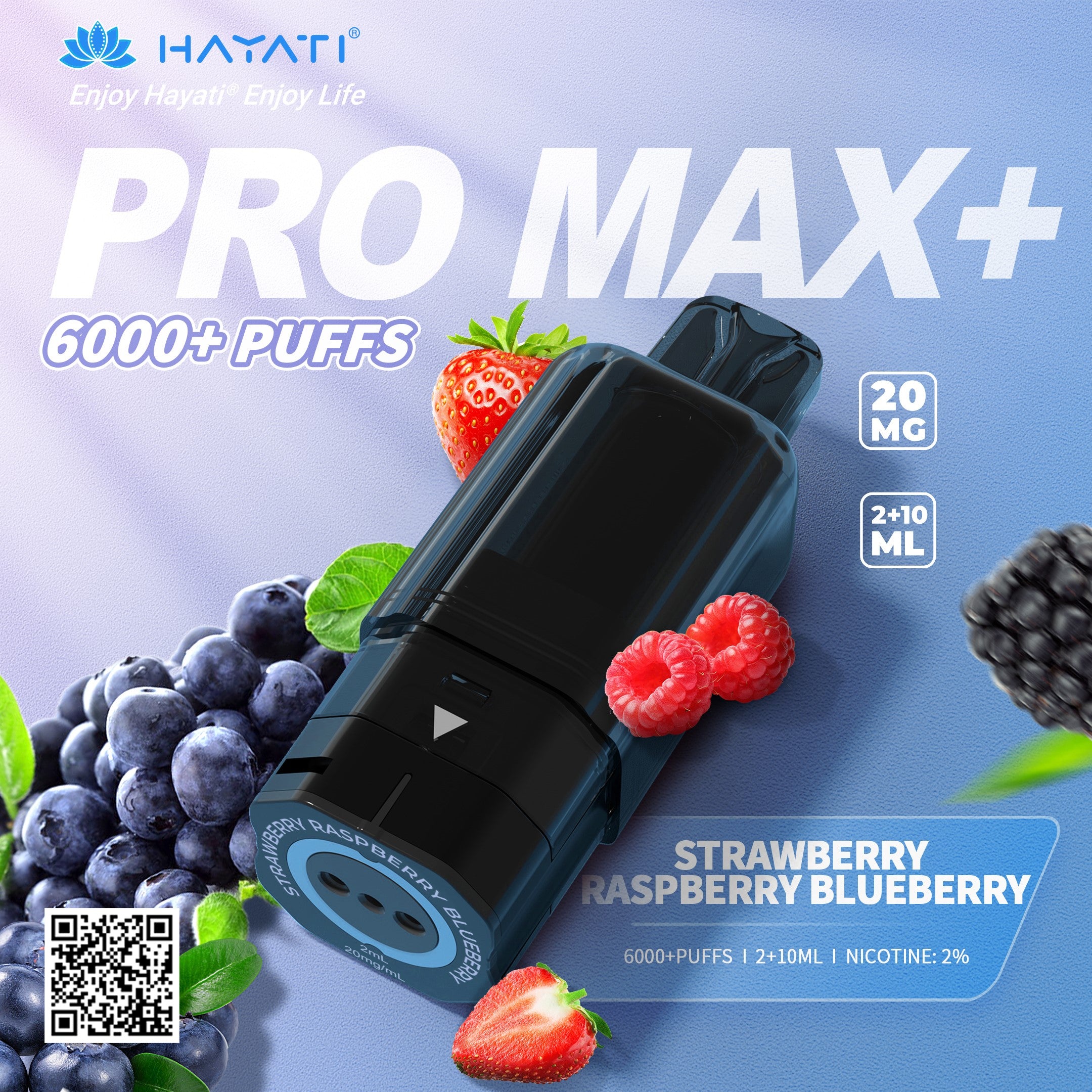 Hayati Pro Max Plus 6000 Rechargeable Replacement Pods (5-Pack)