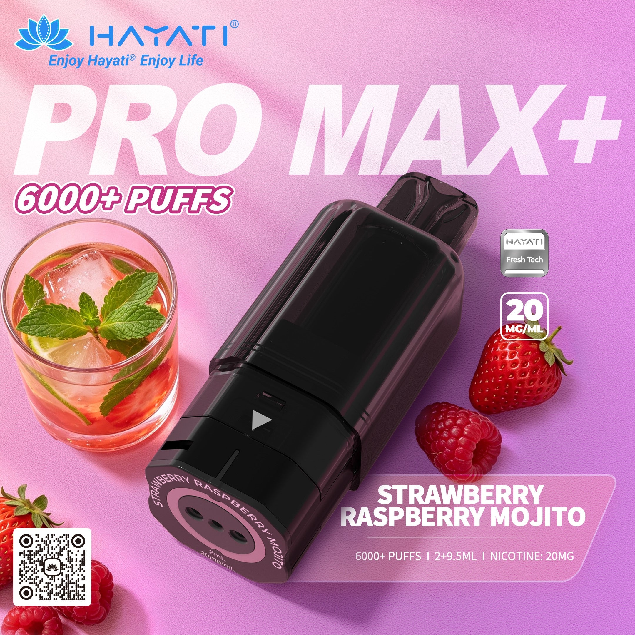 Hayati Pro Max Plus 6000 Rechargeable Replacement Pods (5-Pack)