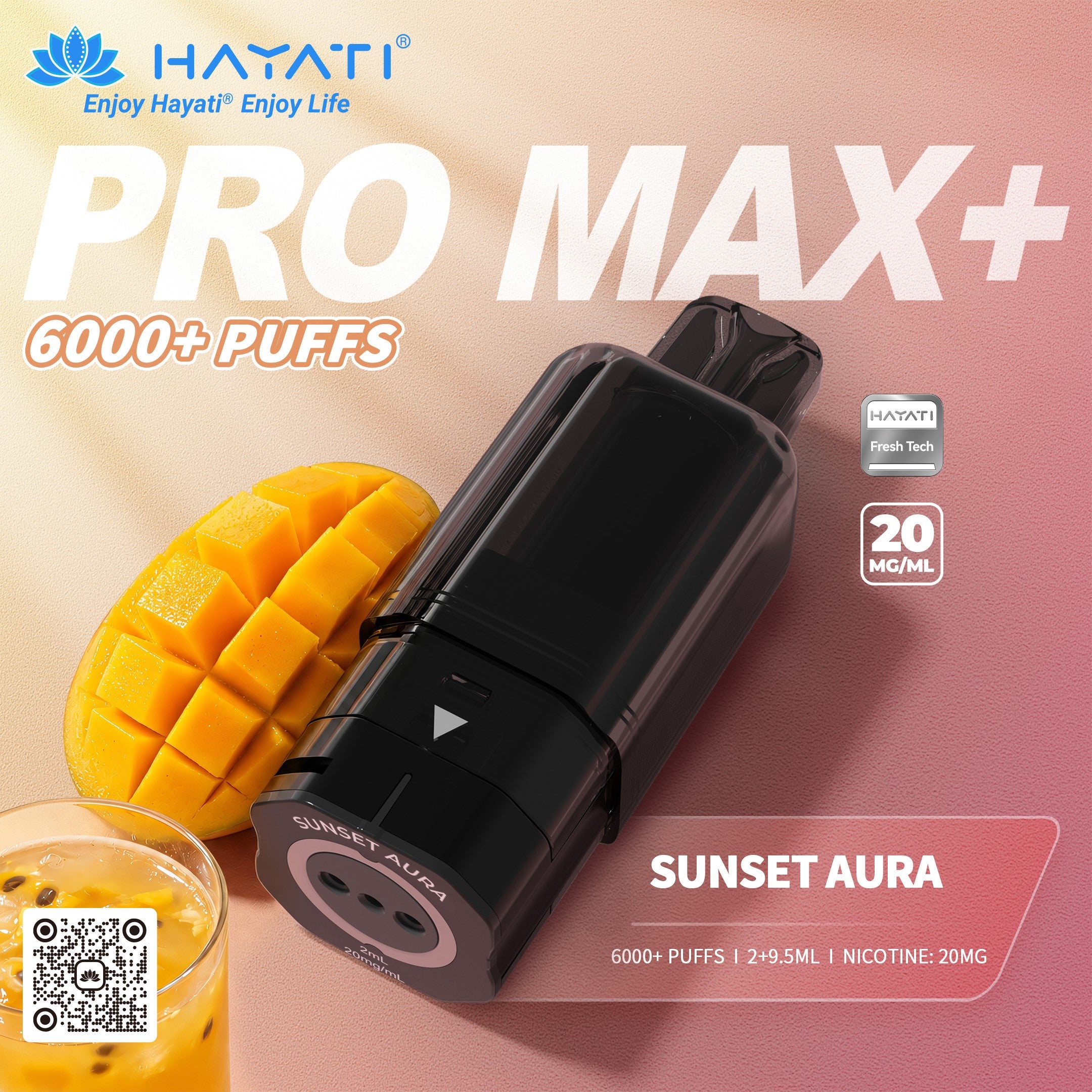 Hayati Pro Max Plus 6000 Rechargeable Replacement Pods (5-Pack)