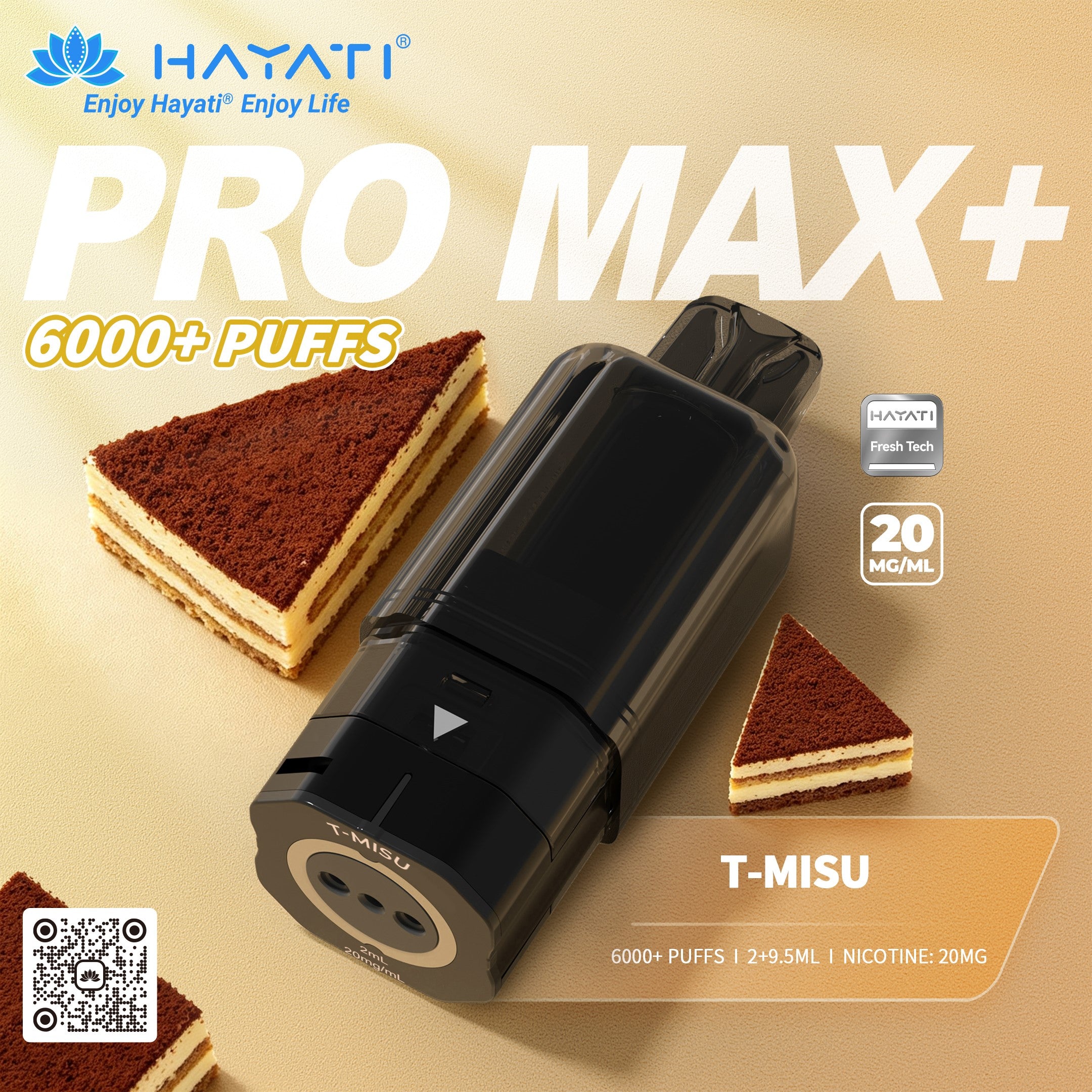 Hayati Pro Max Plus 6000 Rechargeable Replacement Pods (5-Pack)
