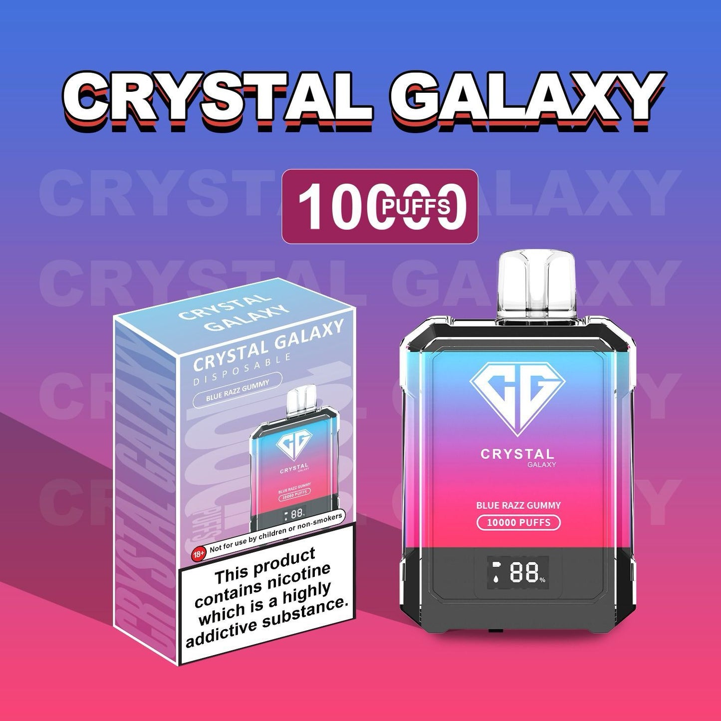 Crystal Galaxy 10000 Puffs Disposable Vape Pod 20MG
