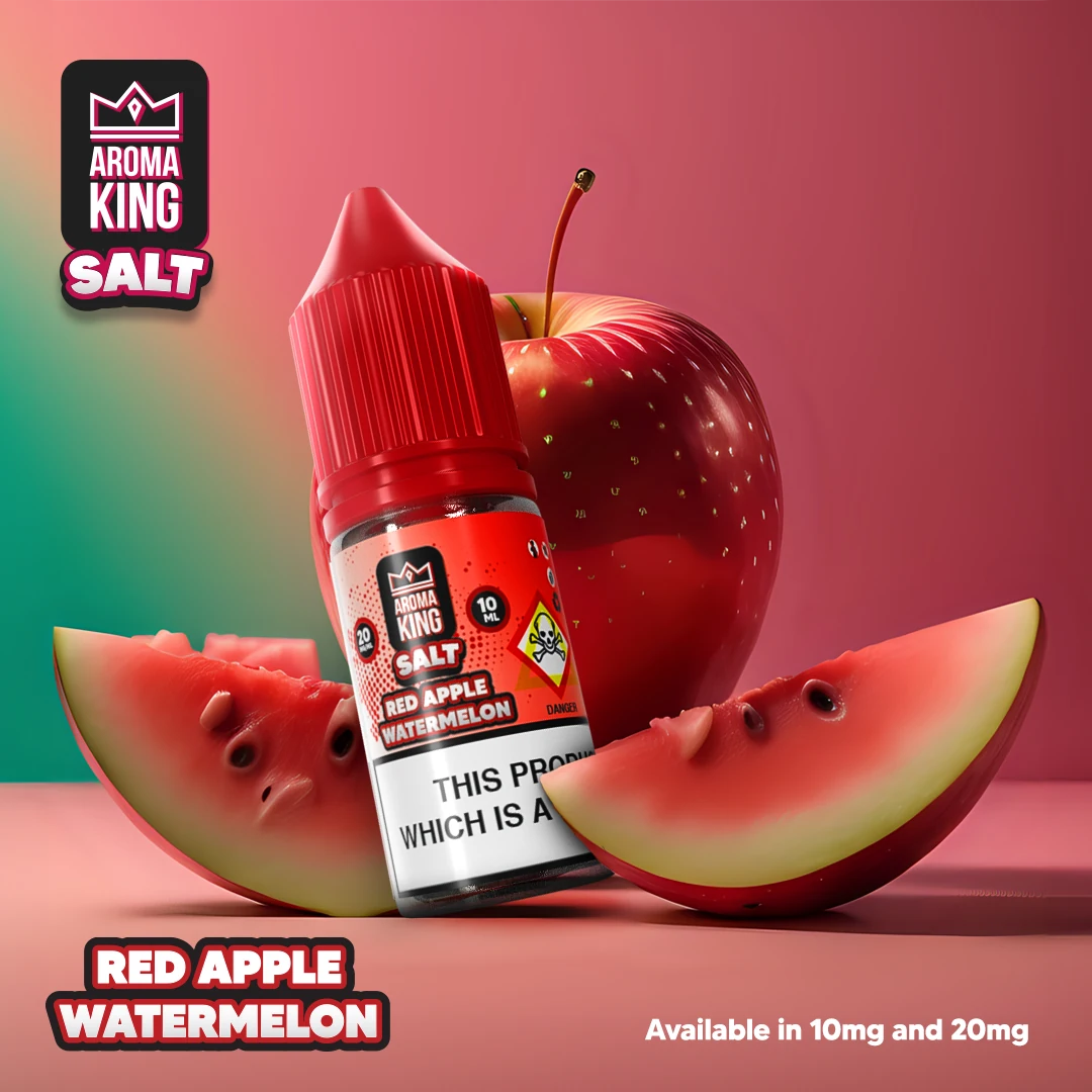 Aroma King 10ml nic salts e-liquid in red apple watermelon flavour