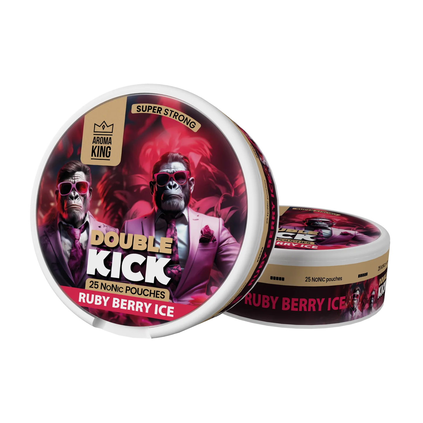 Rubby Berry Ice flavoured Aroma King Nicotine Pouches Double Kick