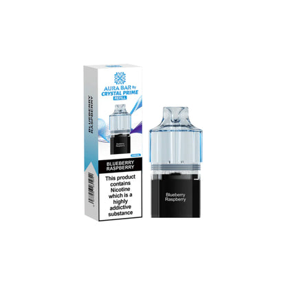 Aura Bar Crystal Prime 10K Pod Blueberry Raspberry Flavored Prefilled Pod