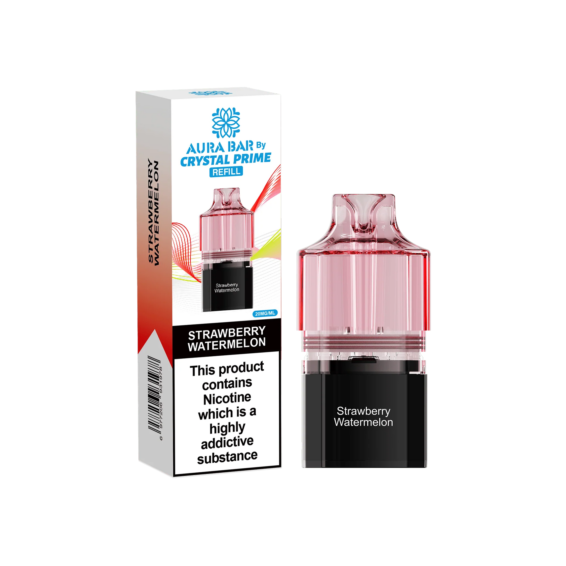 Aura Bar Crystal Prime 10K Pod Strawberry Watermelon Flavored Prefilled Pod