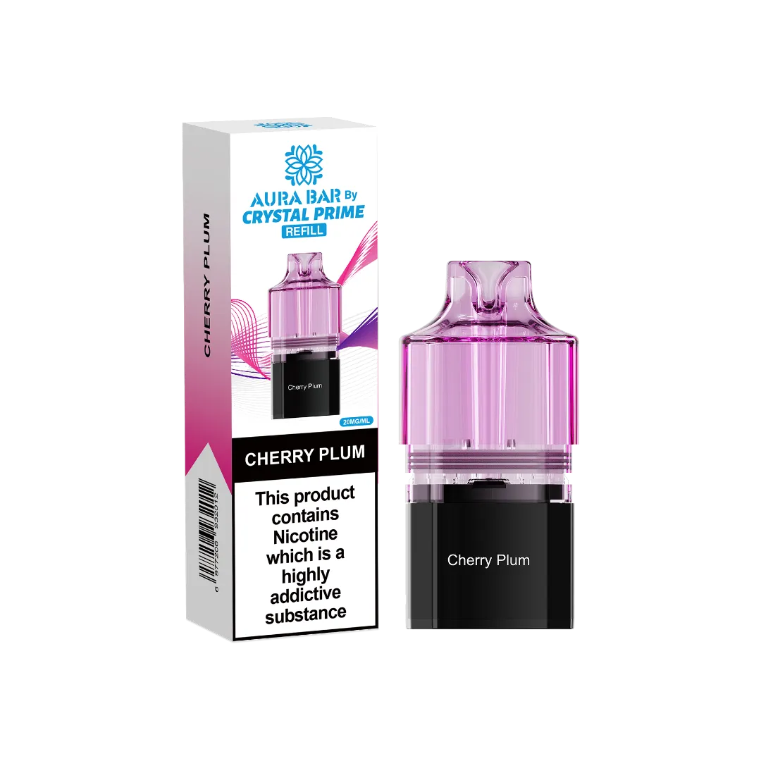 Aura Bar Crystal Prime 10K Prime Cherry Plum Flavored Prefilled Pod