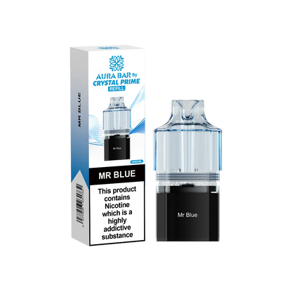 Aura Bar Crystal Prime 10K Prime Mr Blue Flavored Prefilled Pod