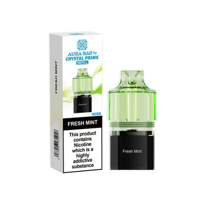 Aura Bar Crystal Prime Fresh Mint Flavored Prefilled Pod in Green Color 