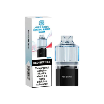 Aura Bar Crystal Prime Red Berries Flavored Prefilled Pod in Sky Blue Color 