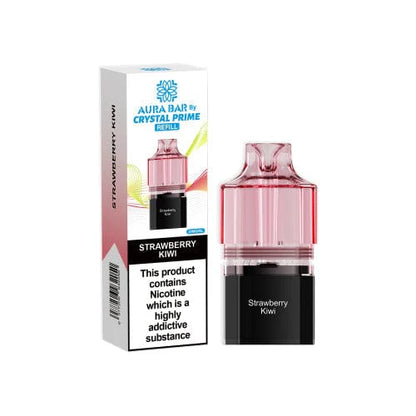 Aura Bar Crystal Prime Strawberry Kiwi Flavored Prefilled Pod in Red Color 