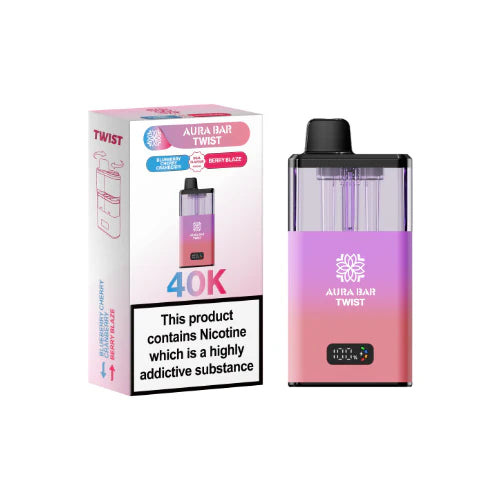 Blueberry Cherry Cranberry / Berry Blaze flavour Aura Bar Twist 40K Prefilled Vape Kit