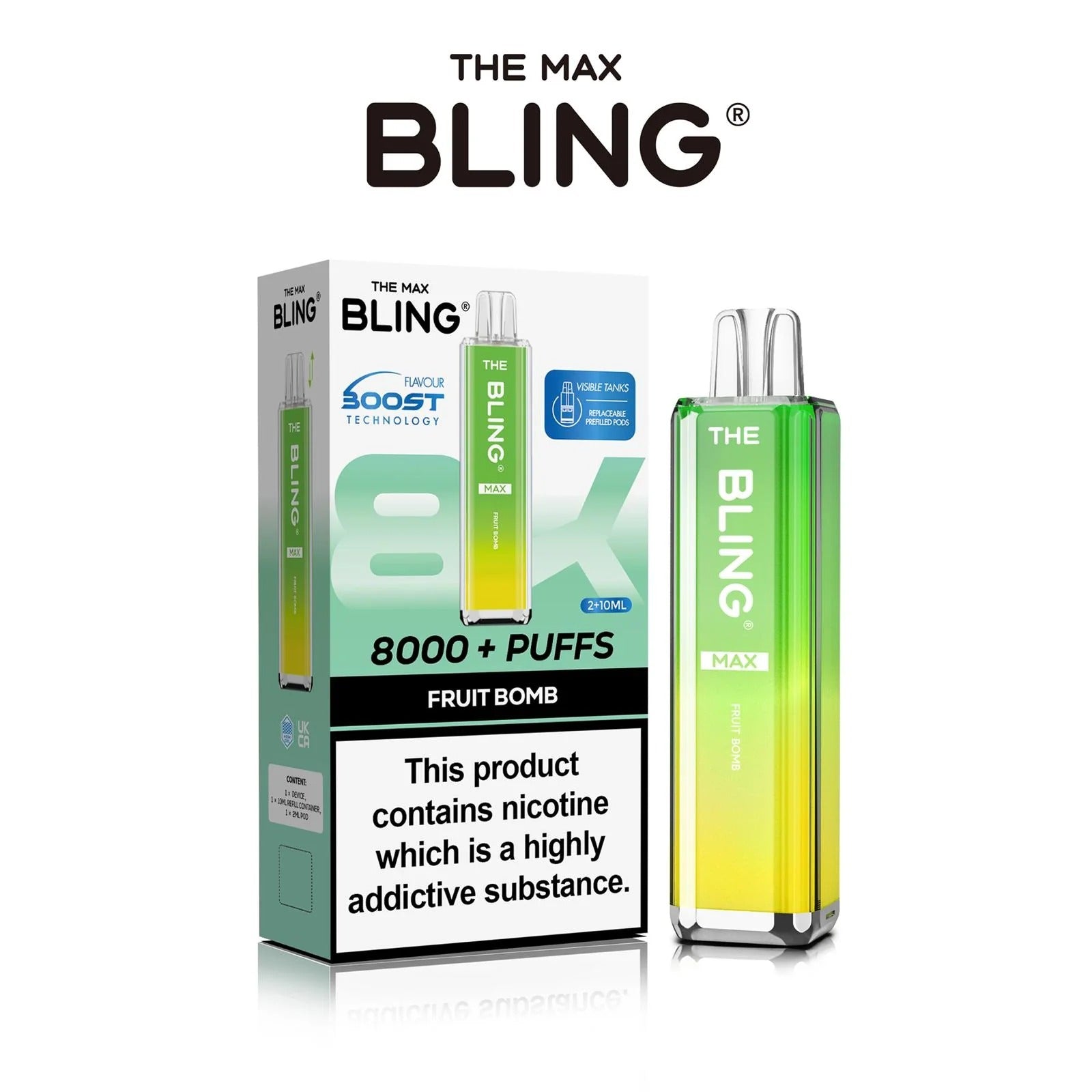 Fruit Bomb flavoured Bling Max 8000 Puffs Vape Kit