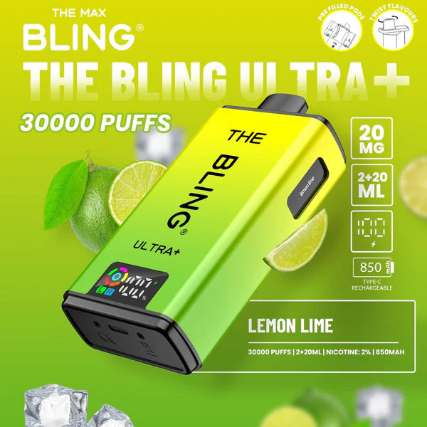 Bling Ultra Plus 30k Vape Kit Lemon Lime