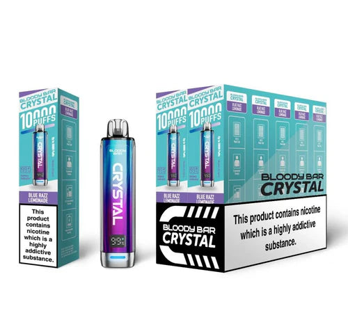 Blue Razz Lemonade flavoured Bloody Bar 10K Prefilled Vape Kit in Light Blue Colour