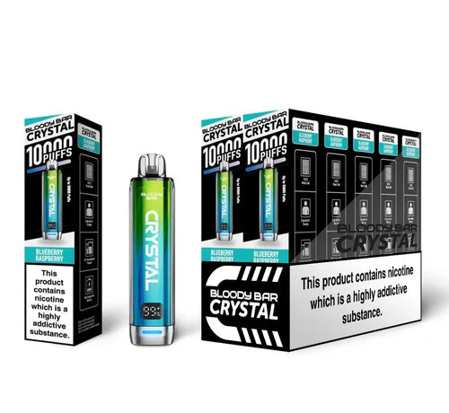 Blueberry Raspberry flavoured Bloody Bar 10K Prefilled Vape Kit in Black Colour