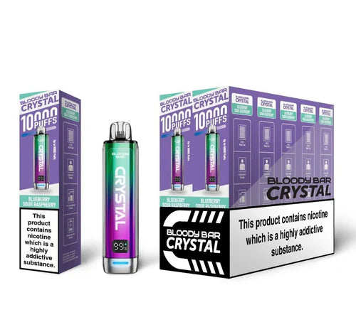 Blueberry Sour Raspberry flavoured Bloody Bar 10K Prefilled Vape Kit in Purple Colour