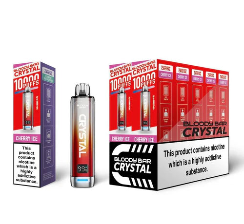 Cherry Ice flavoured Bloody Bar 10K Prefilled Vape Kit in Red Colour