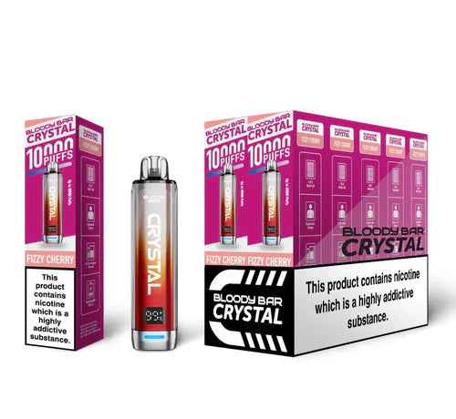 Fizzy Cherry flavoured Bloody Bar 10K Prefilled Vape Kit in Pink Colour