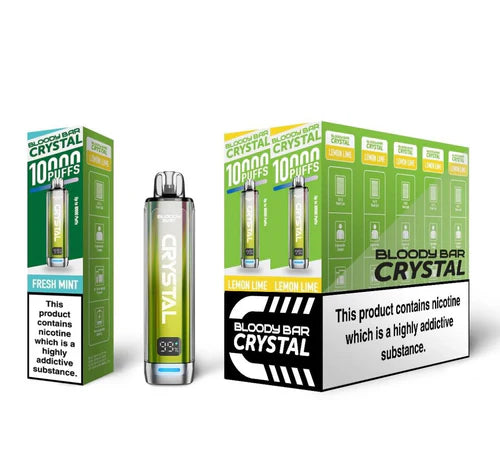 Lemon Lime flavoured Bloody Bar 10K Prefilled Vape Kit in Light Colour