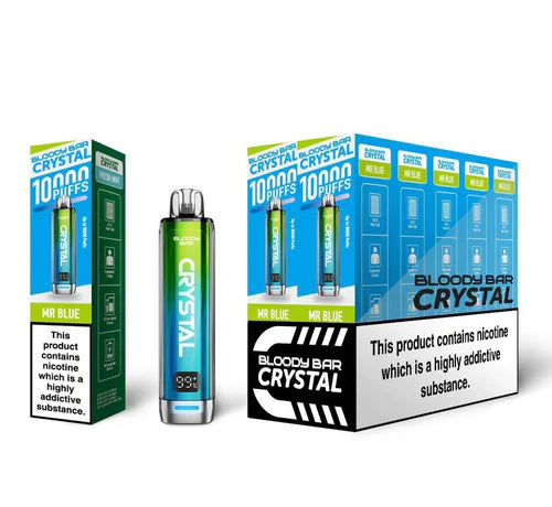 Mr Blue flavoured Bloody Bar 10K Prefilled Vape Kit in Blue Colour