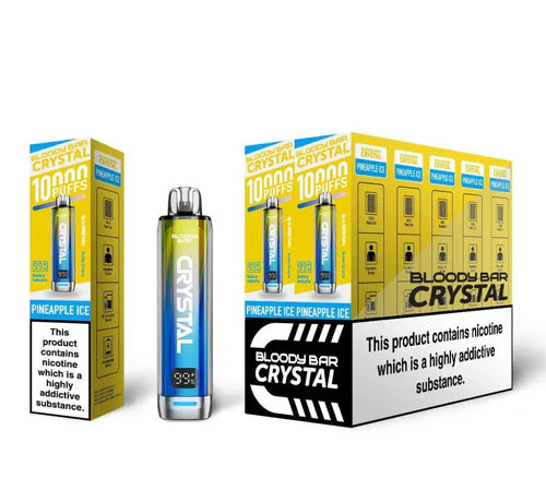 Pineapple Ice flavoured Bloody Bar 10K Prefilled Vape Kit in Yellow Colour