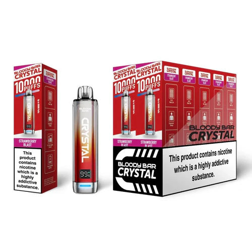 Strawberry Blast flavoured Bloody Bar 10K Prefilled Vape Kit in Red Colour