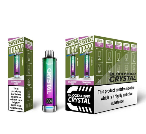 Strawberry Kiwi flavoured Bloody Bar 10K Prefilled Vape Kit in Green Colour