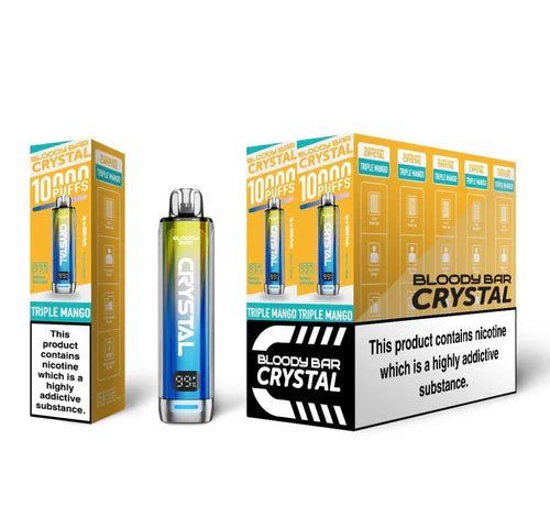 Triple Mango flavoured Bloody Bar 10K Prefilled Vape Kit in Yellow Colour