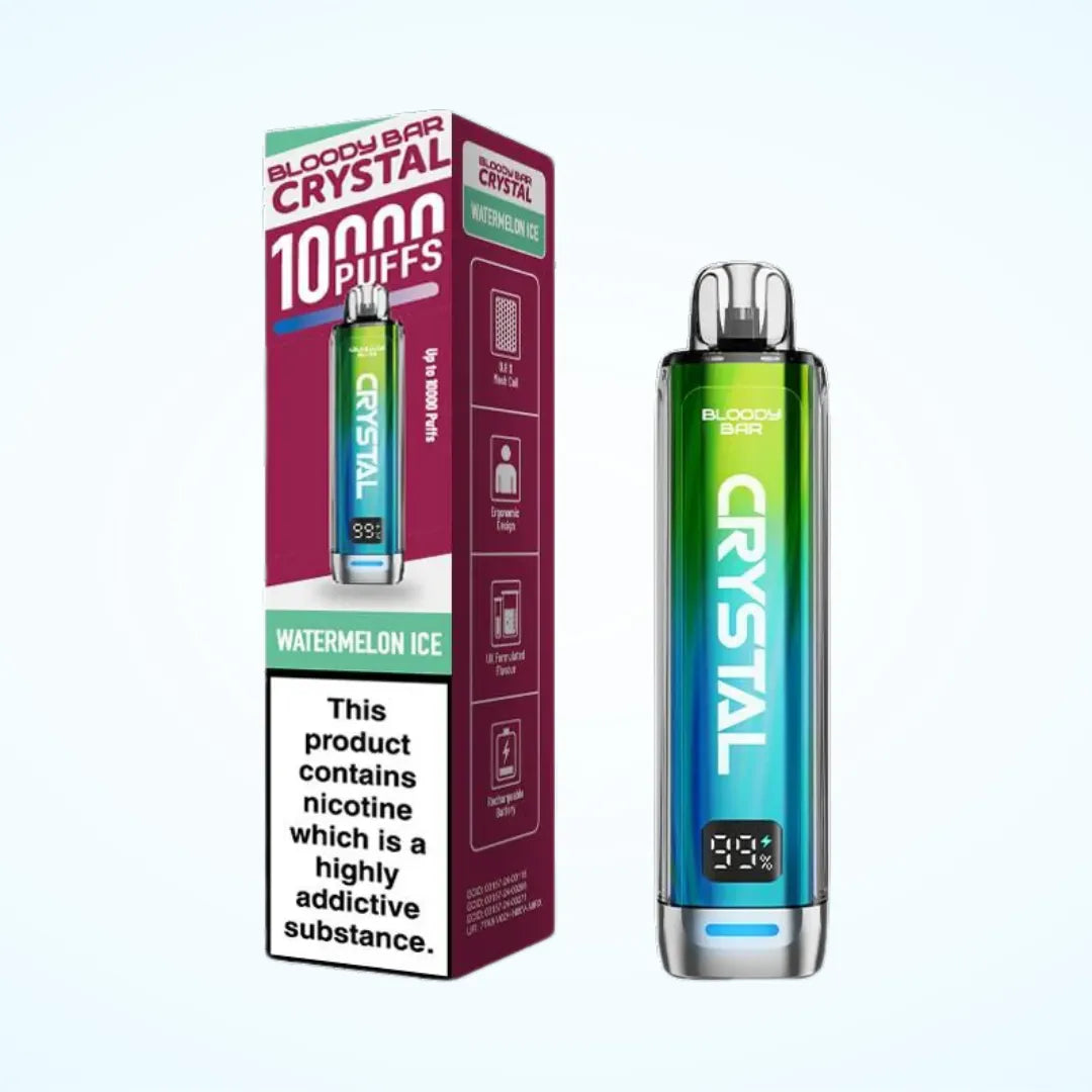 Watermelon Ice Flavoured Bloody Bar Crystal 10k in Maroon Colour