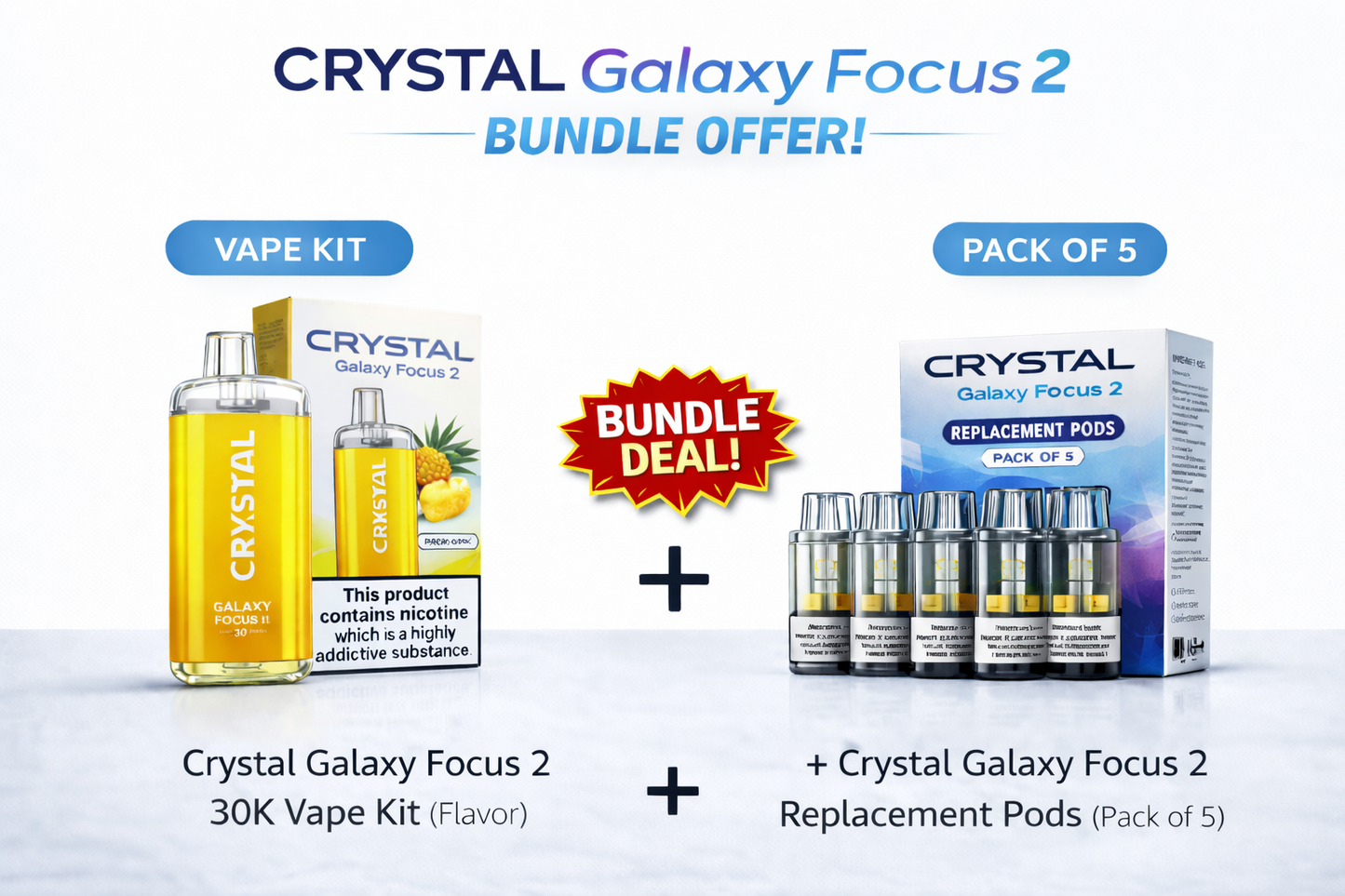 Cyrstal Galaxy 2 Bundle, Vape Kit And Replacement Pods
