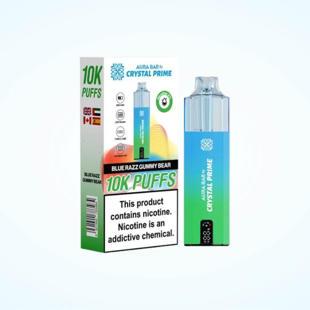 Blue Razz Gummy Bear / Pineapple Sour flavour Crystal Prime 10000 Puffs Vape Kit