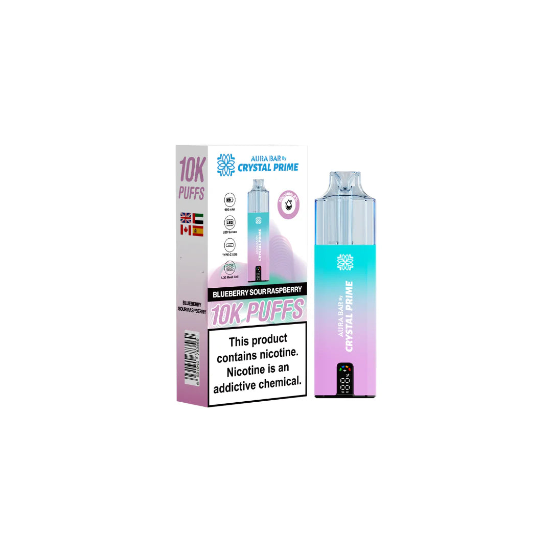 Blueberry Sour Raspberry flavour Crystal Prime 10000 Puffs Vape Kit