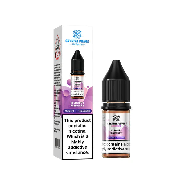 Blueberry Raspberry flavoured Crystal Prime Nic Salts in Purple Colour