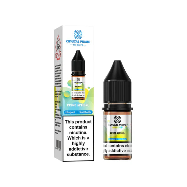 Prime Special flavoured Crystal Prime Nic Salts in Greenish Yellow Colour