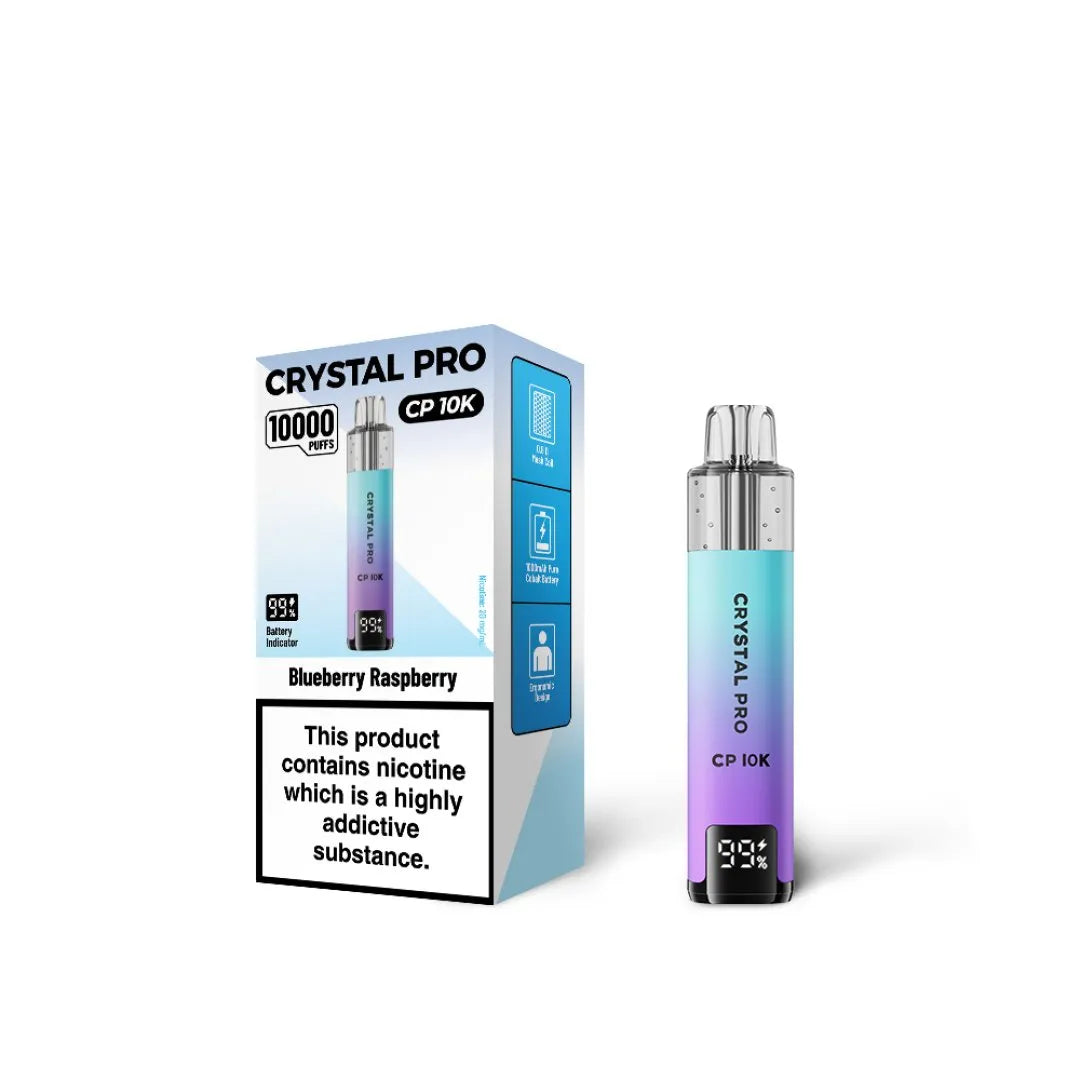 Blueberry Raspberry flavoured Crystal Pro CP 10K in Blue and Purple