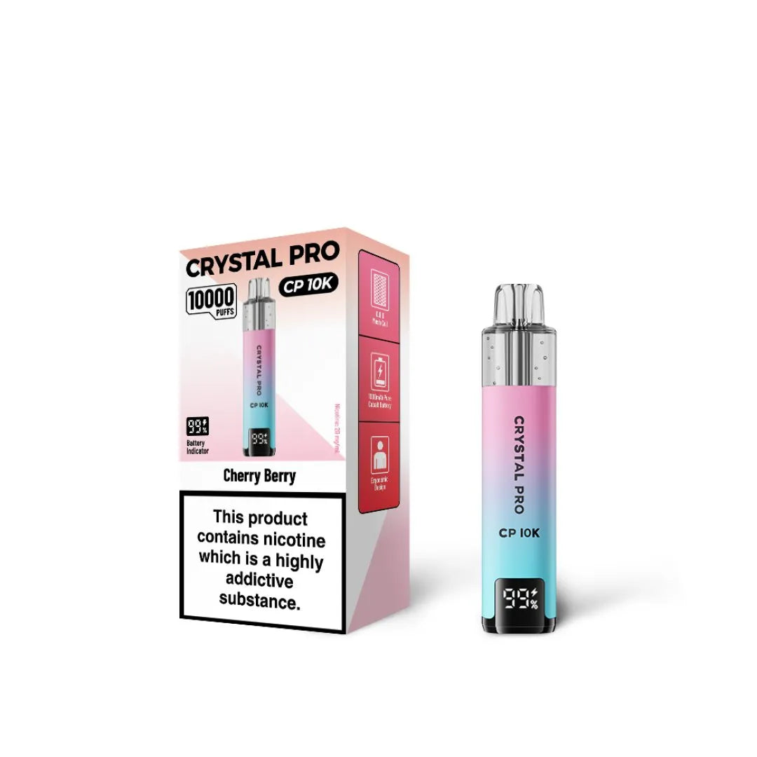 Cherry Berry flavoured Crystal Pro CP 10K in Pink and Blue