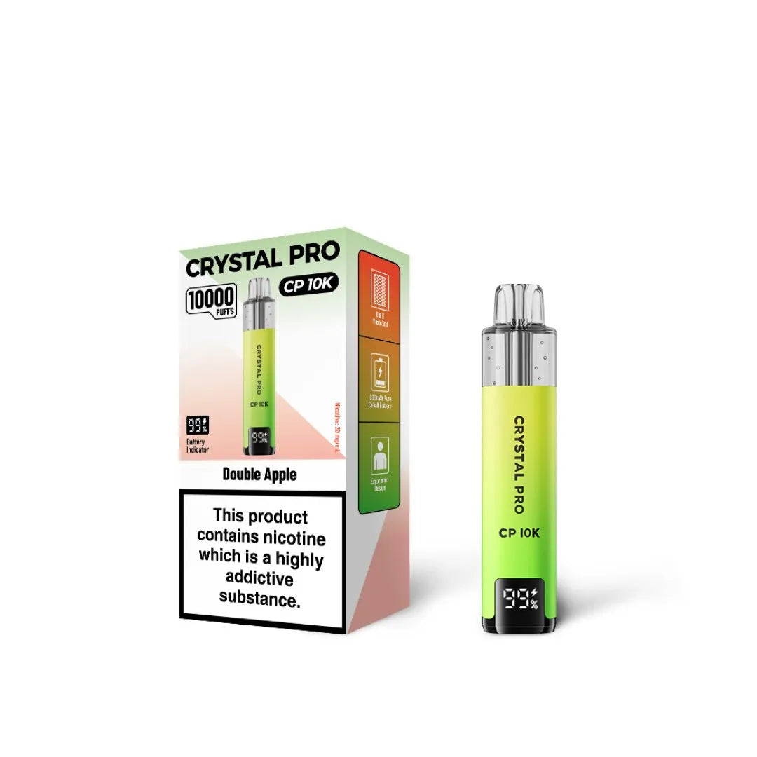 Double Apple flavoured Crystal Pro CP 10K in Green