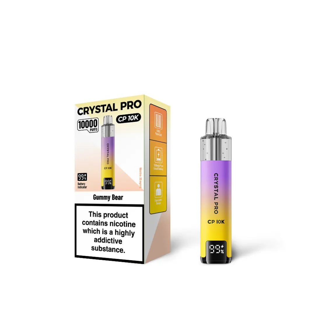 Gummy Bear flavoured Crystal Pro CP 10K in Purple and Yellow