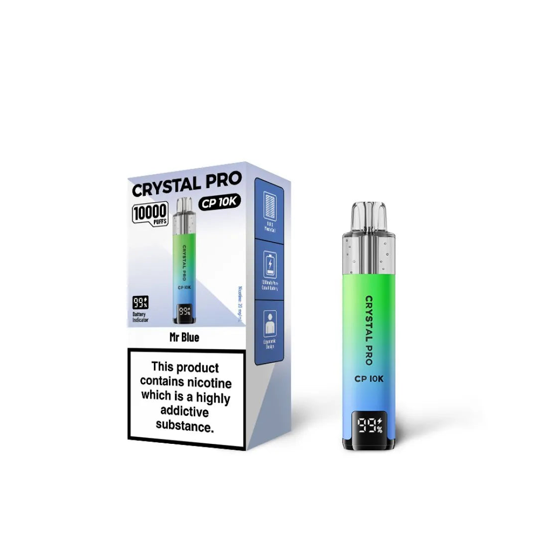 Mr Blue flavoured Crystal Pro CP 10K in Green and Blue