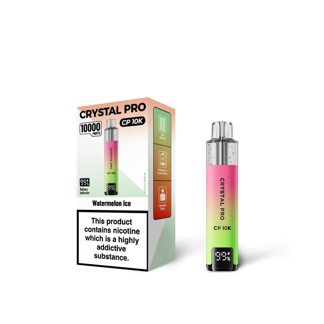 Watermelon Ice flavoured Crystal Pro CP 10K in Pink and Green