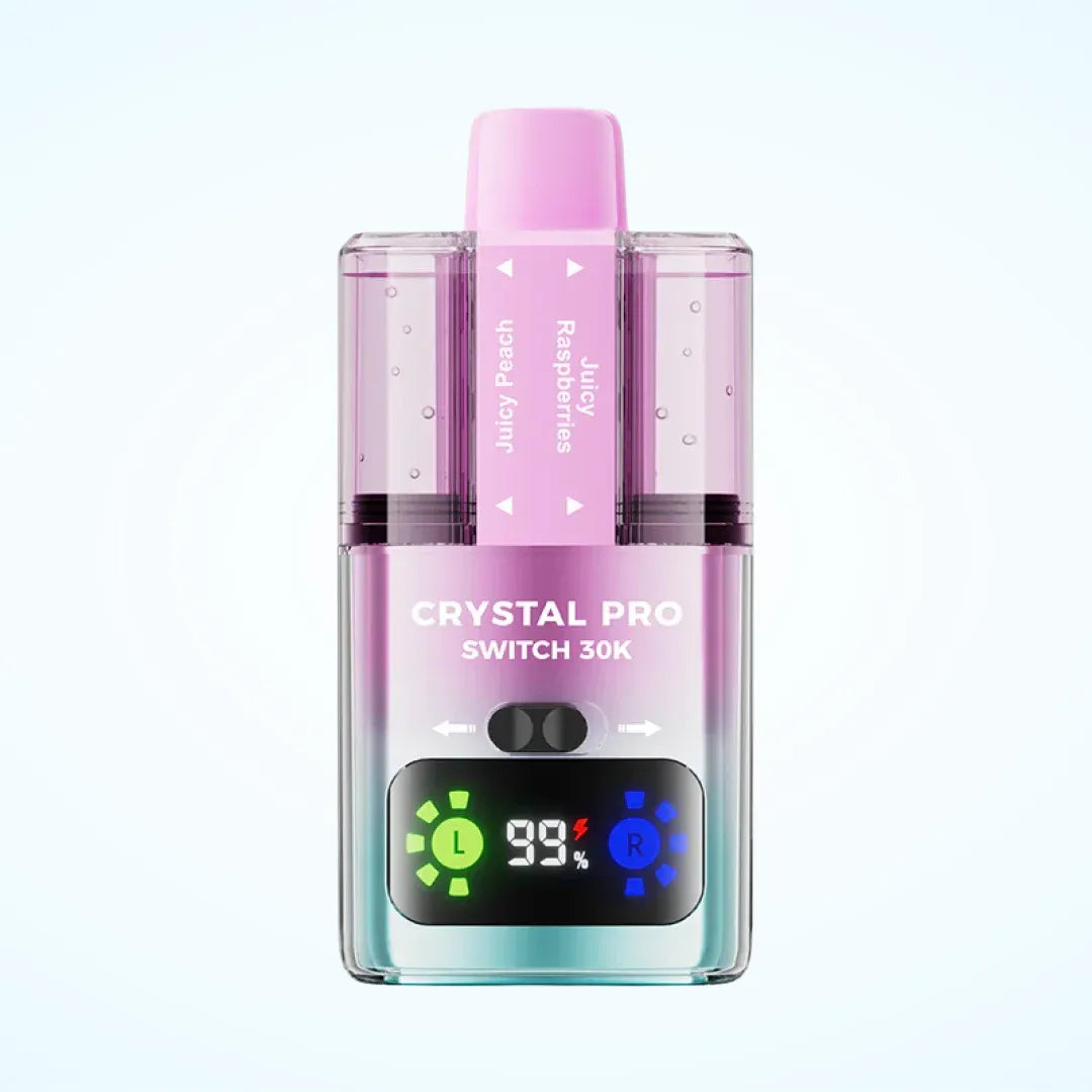 Juicy Peach / Juicy Raspberry flavoured Crystal Pro Switch 30K Vape Kit