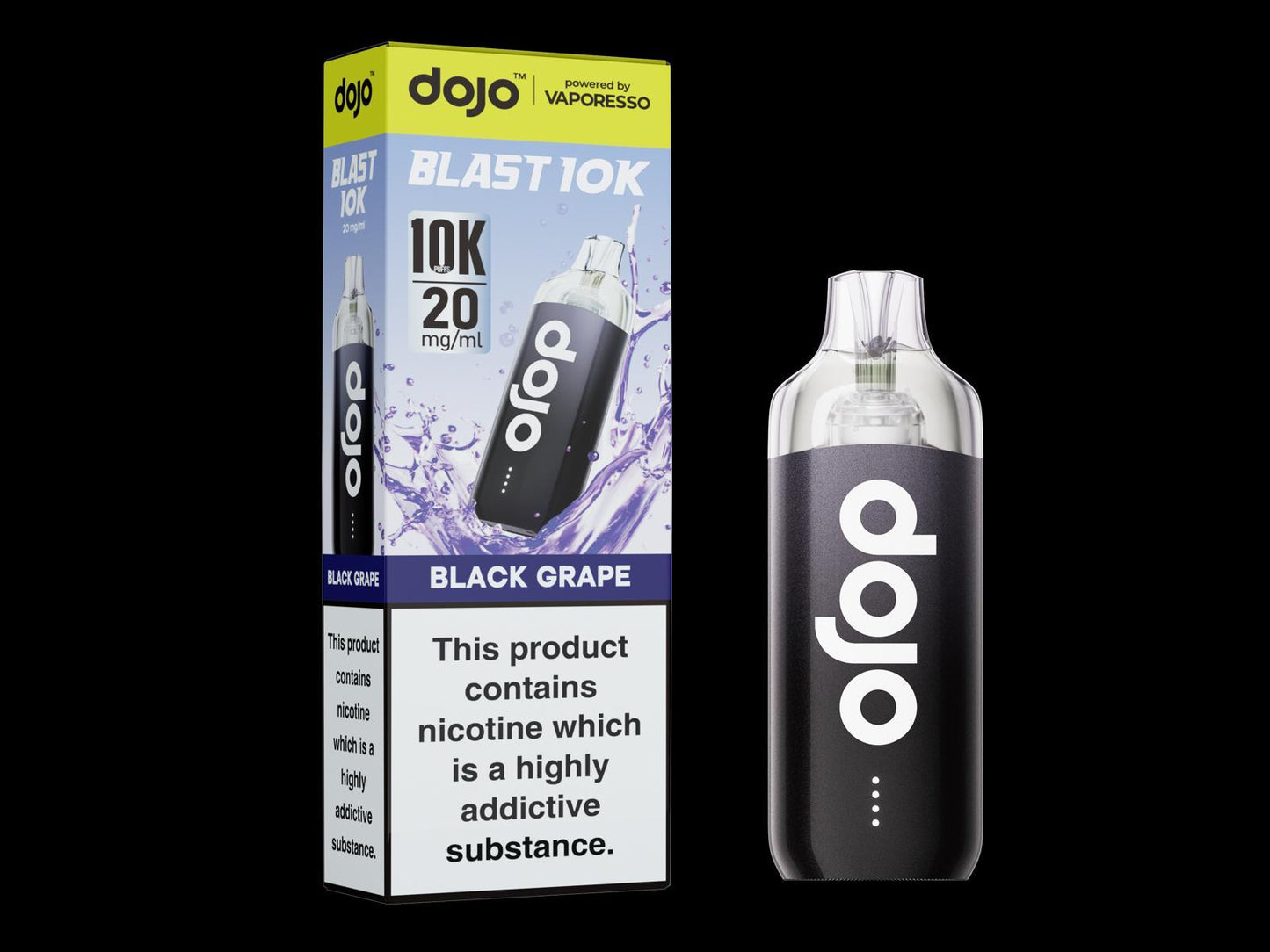 Black Grape flavoured Dojo Blast 10K in Black Colour