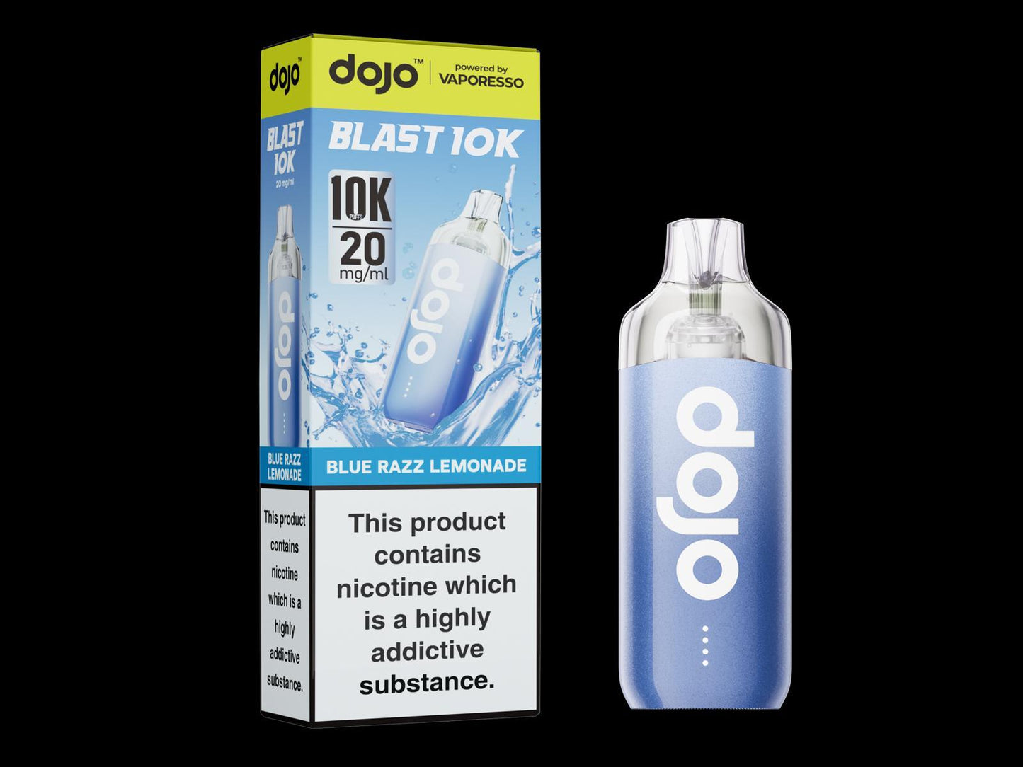 Blue Razz Lemonade flavoured Dojo Blast 10K in Blue Colour