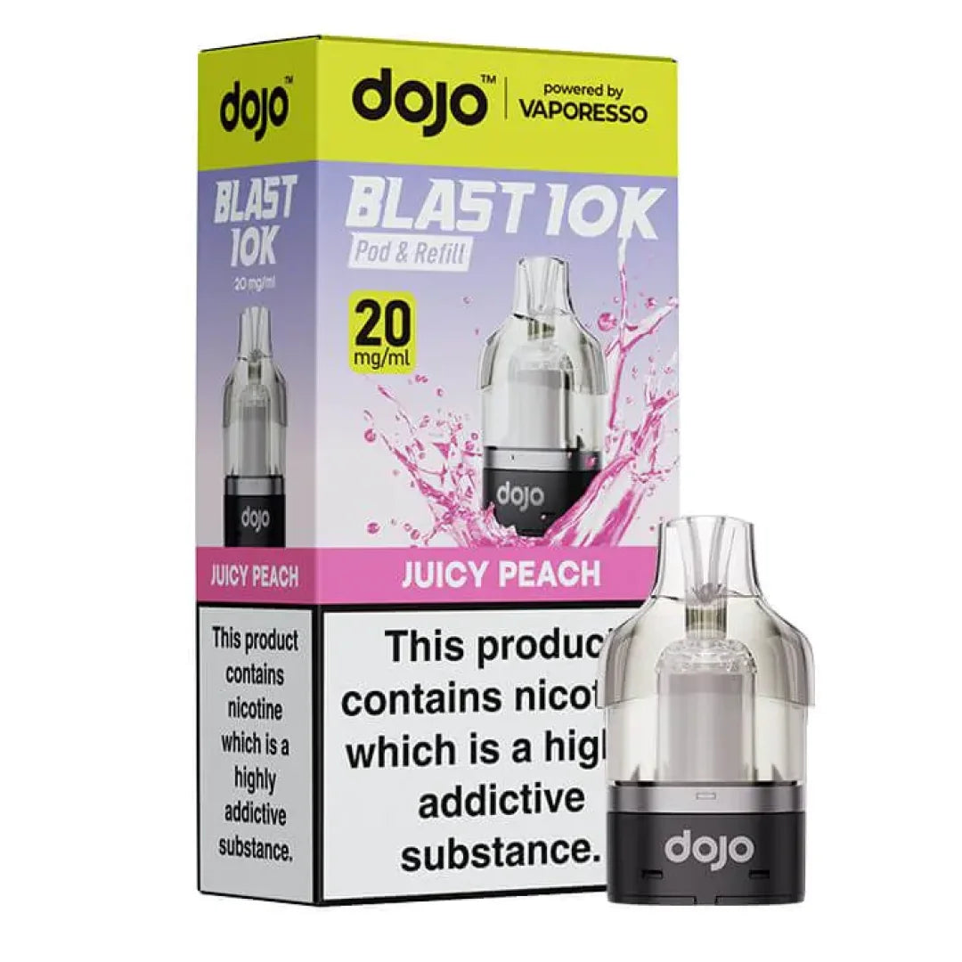 Juicy Peach flavour Dojo Blast 10K Replacement Pods