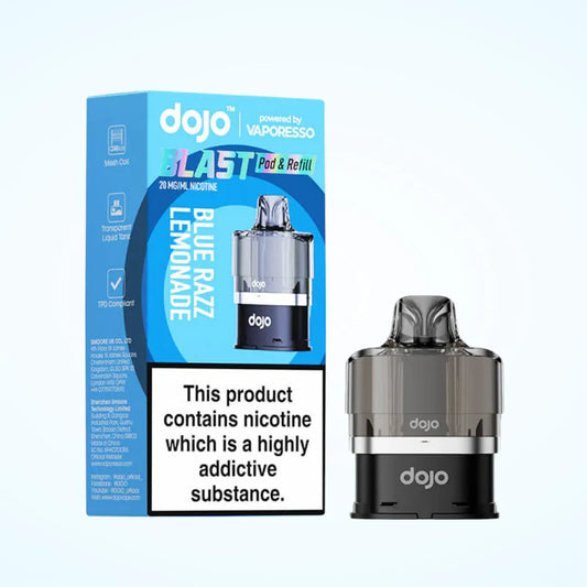 Blue Razz Lemonade flavoured Dojo Blast Replacement Pod in Blue Colour