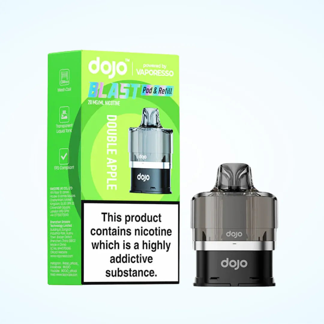 Double Apple flavoured Dojo Blast Replacement Pod in Light Green Colour