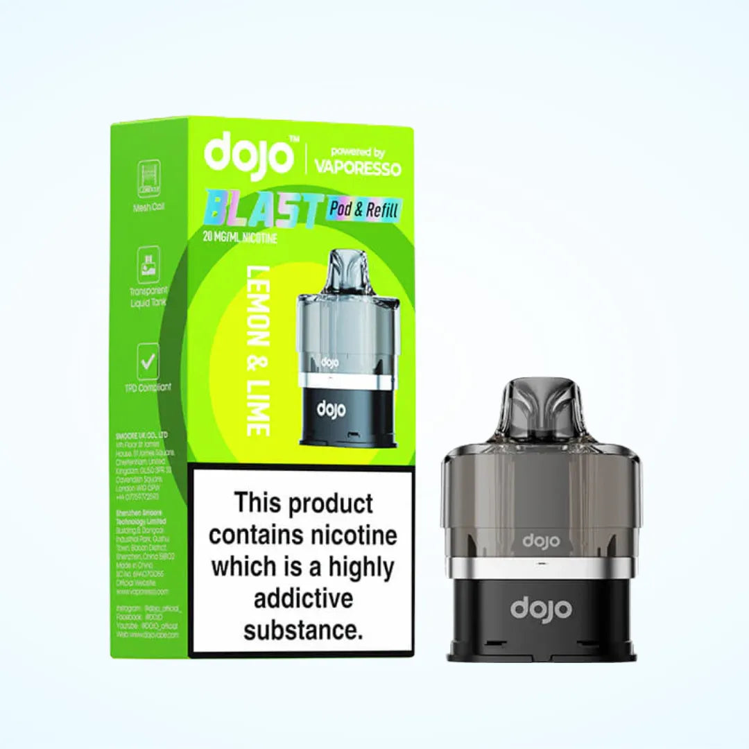 Lemon & Lime flavoured Dojo Blast Replacement Pod in Light Green Colour